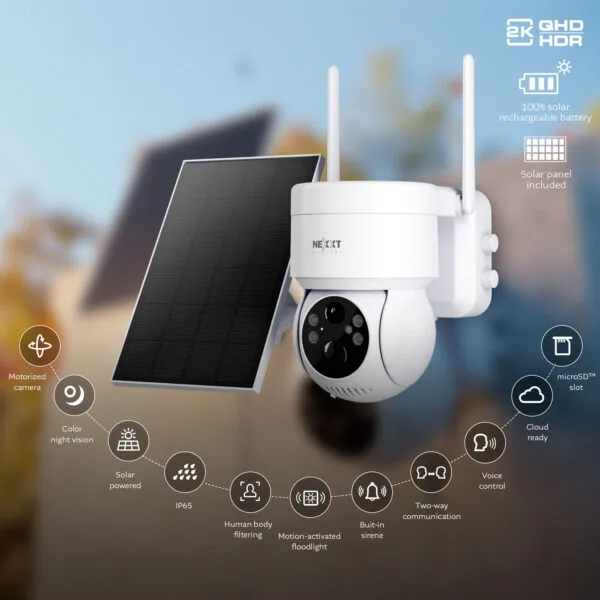 Cámara PTZ con panel solar Wi-Fi-NHC-OP20S